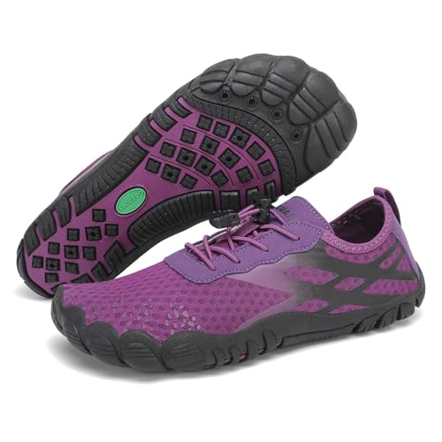 SAGUARO Water Shoes for Women Quick-Dry Hiking Barefoot Shoes for Beach Swim River Pool Lake Kayaking Surfin 10.5 Purple
