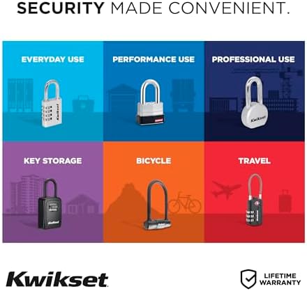 Kwikset Bicycle Cable Lock 4 ft Combination Bike Lock 4-Digit 5/16 in Diameter Security Cable for Bikes Scooters Electric Bikes Strollers Outdoor Keyless Protection — view 5
