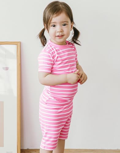 Vaenait Infant Toddler Kids Junior Girls Boys Summer Viscose Soft Stripe Short Sleepwear Pajamas Pjs Set2