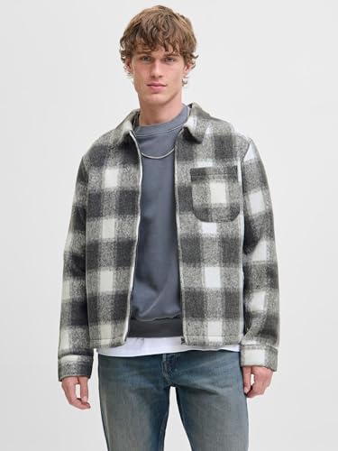 JACK & JONES Herren Jjhank Shacket, Light Grey Melange, s – Ansicht 2