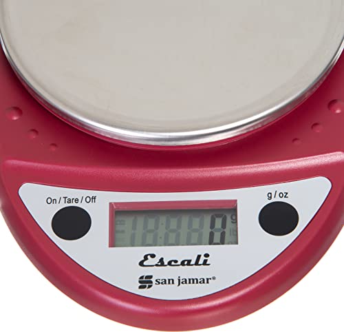 Escali Primo Nsf Listed Digital Scale, 11 Lb/5 Kg, Red #TOP2