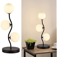 AMARTIZ 3-Light Curve Black Globe Table Lamp