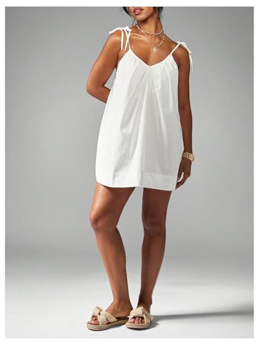 SOLY HUX Sundresses for Women Sleeveless Tie Shoulder Smocked Mini Dress Beach Vacation Outfits4