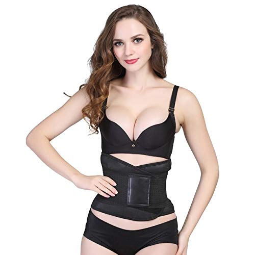 QGT Protector Body Shaping Underwear Abdomen Belt Fat Burning Paste Sports Fitness Belly Belt XL(Black) (Color : Black)-image-47