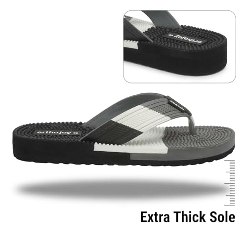 Image of Men's Orthopedic Doctor Slippers with Acupressure Sole | Extra Soft Ortho Chappal for Men | Daily Use Home & Casual Footwear | Soft Cushion Foam Slipper for Man - Lightweight, Anti-Skid Rubber