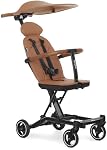 Poussette Evolur Cruise Rider avec auvent, poussette parapluie légère avec pliage compact, facile à transporter - Cognac