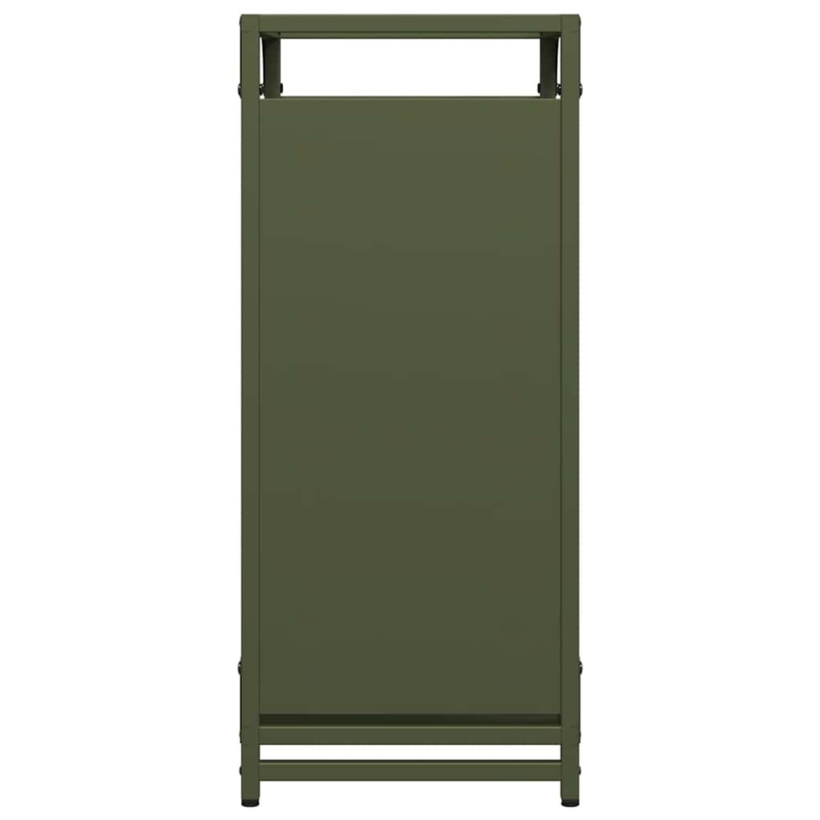 Brennholzregal aus kaltgewalztem Stahl, olivgrün – robustes Kaminholzhalter (44x28x65 cm, 60 kg Tragkraft) für trockenes, ordentliches Holzlagerung im Wohnzimmer, am Kamin oder im Gartenhaus