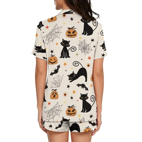 Image of Women's Short Sleeve Sleepwear Pajamas Nightwear with Pockets | skin-friendly breathable material resists pilling fading and deformation after repeated washing
