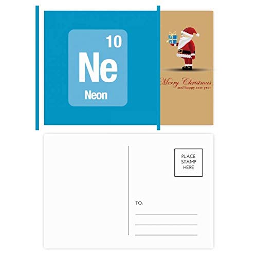 Cartes postales Ne Neon science chimie élément chimique Père Noël correspondance vœux
