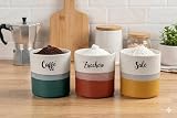 Utilissimi EDITACASA - Passion Casa - Juego de 3 tarros de porcelana para café, 10 x 12 cm