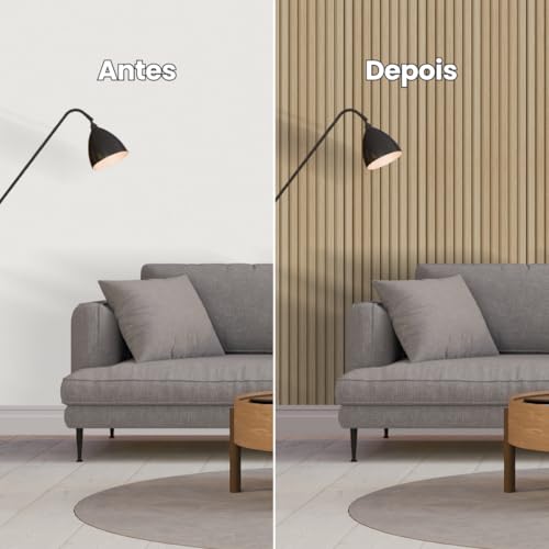 Painel Ripado Laminado de EVA Autocolante Amadeirado Decoração Linha Madeto Fácil Instalação | Meu R