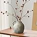 DOCFLVAS 5.6 Inch Handmade Rustic Ceramic Vase with Handle, White Grey Vintage Farmhouse Vase, Pottery Flower Vase for Living Room, Office, Thanksgiving Centerpieces