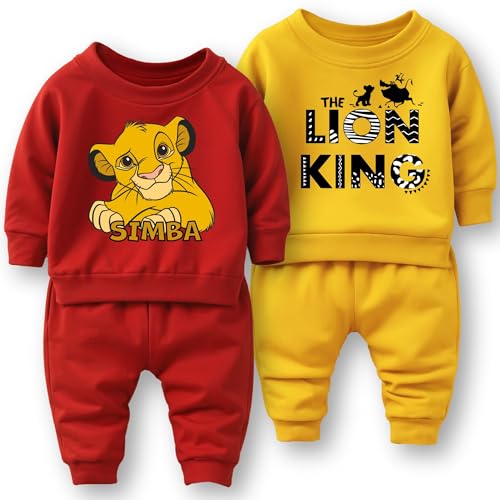 Image of Minicult Kids Cotton Co-ords Full Sleeve Sweatshirt and Pant Set with Character Print
