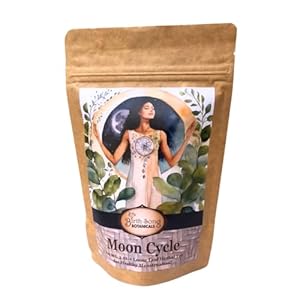 Birth Song Botanicals Organic Moon Cycle Herbal Tea, Herbal Supplement to Support Your Menstrual Cycle, PMS, Bloating & Period Cramp Relief, with Mugwort, Red Raspberry Leaf, Chamomile, 3 oz Bag