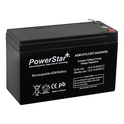 PowerStar 12V 7.5AH Replacement Battery for APC ES500 ES550 LS500 RBC110 RBC2 Cover