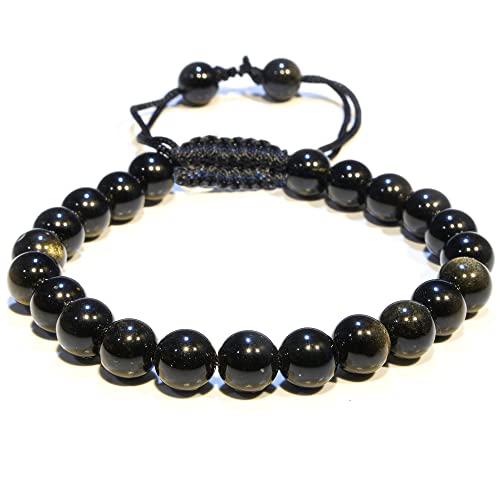 Gold Sheen Obsidian Crystal Bracelet Gemstone Bead