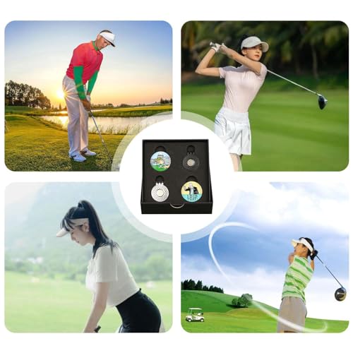 Marcador de bola com clipe para chapéu de golfe - Marca de bola de golfe magnética engraçada e conju