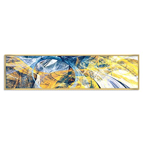 Image of PAINTINGMANTRA Abstract Designs Large Canvas Painting Framed Panel Wall Painting, Framed Luxury Paintings for Home Decoration, Living room, Bedroom & Office Decor (Blue, 13x47 Inch)