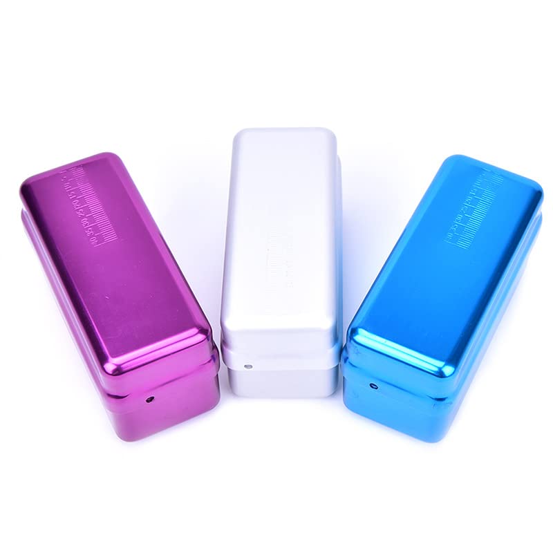 72 Holes Endo Files Aluminum Box Disinfection Sterilizing Storage Case Bur Holder Stand Organizer Box (Silver)