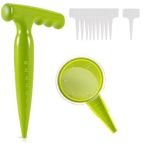 zalati Plant Seed Sower Set 5 Sizes Holes Garden Tools Kit with Puncher, Labels for Gardening