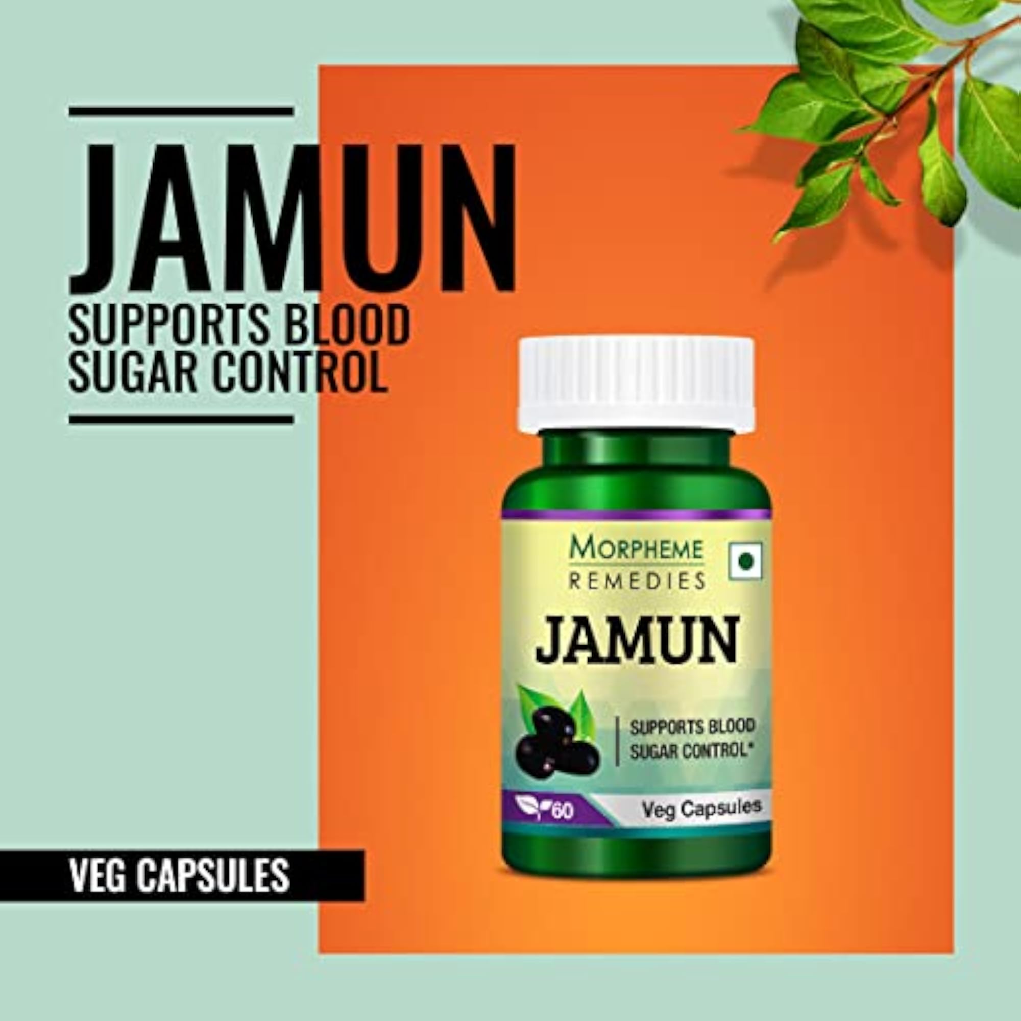 Morpheme Remedies Jamun Capsules, 500 mg, 60 Count
