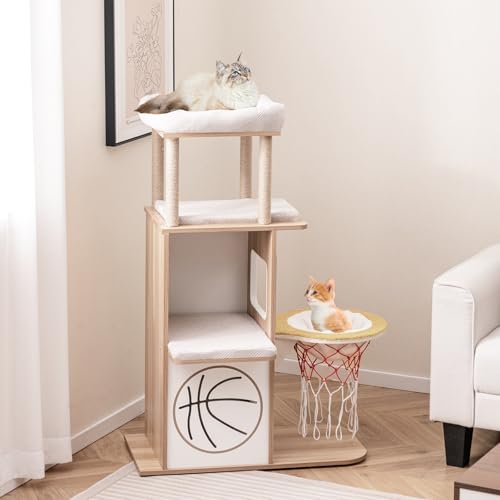 Árbol moderno para gatos Tangkula 31x15x47 pulg miniatura 1