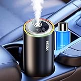 Car Diffuser, Smart Car Air Freshener with Starlight Projector and 50ml Perfume, Each Bottle Perfume Lasts 4 Months, Smart on/Off, 3 Concentration Modes, USB Charge, Ocean