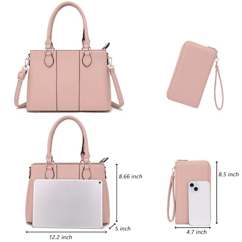 Image of Qiyuer Purses and Wallet Set for Women Satchel Handbag Tote Bag | 3 Zippered Compartments,Pebble PU leather,Multi-slot design,Everyday commuting