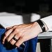Dookeh Breathable Silicone Wedding Rings for Men - Skin Safe Mens Rubber Wedding Bands - Improved Design for Crossfit Workout Swimming Firefighters Military (All Black, Size 9)