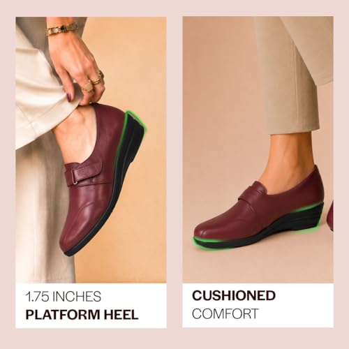 Image of FAUSTO Women's Outdoor Fashion Hook and Loop Platform Heel Wedges
