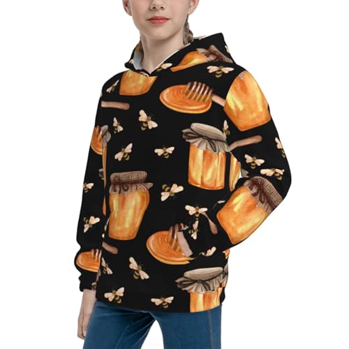 Bee and Honey Kid Hoodies Boys Sweatshirts Girls Pullover with Pocket2