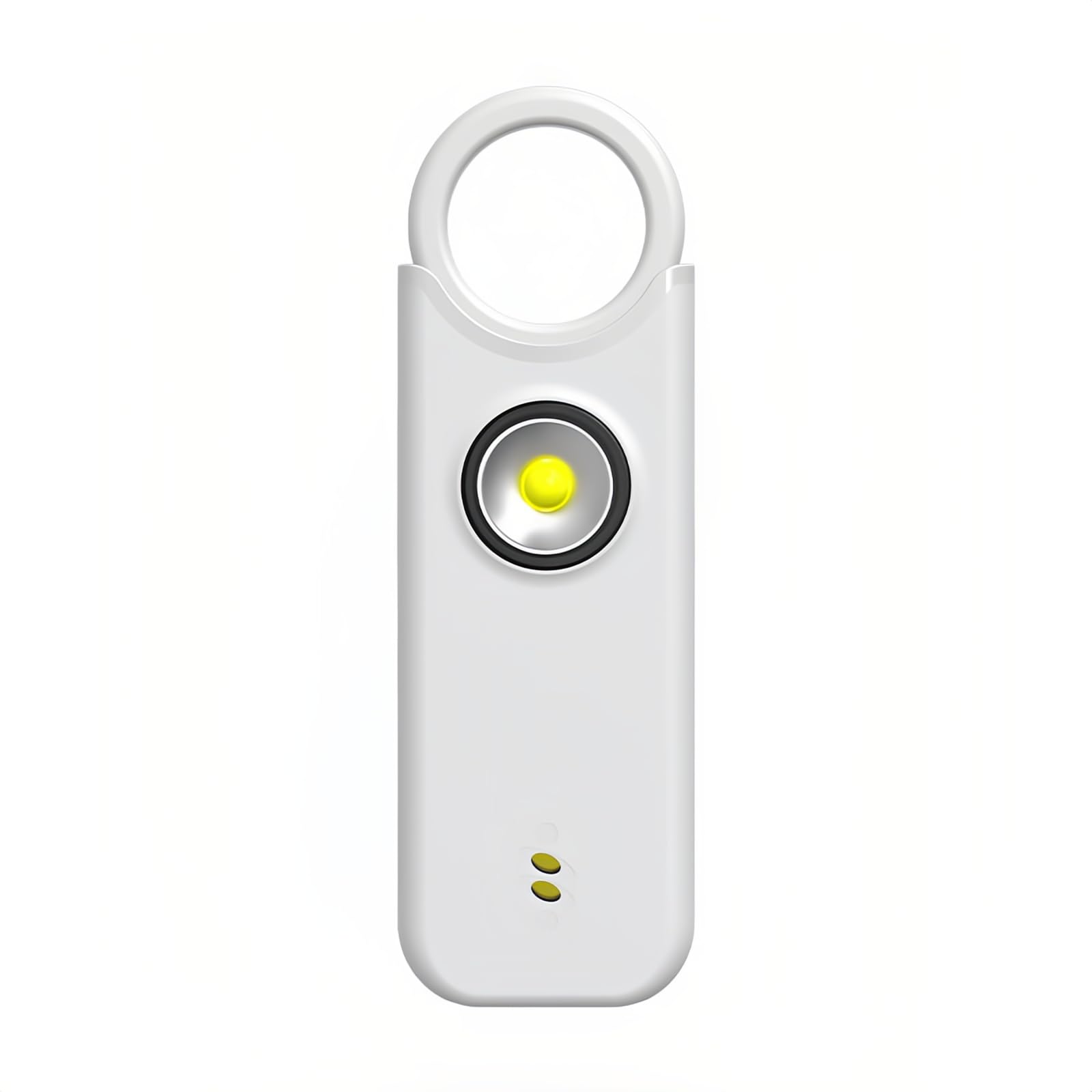 Alarma de seguridad ruidosa con volumen de 135 dB, aviso de batería débil, llavero recargable, alarma de emergencia personal para mujeres, niñas, niños, luz estroboscópica LED blanca