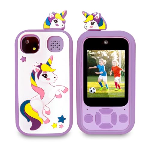 Image of Kids Smartphone Toy with MP3 Music Player Dual Camera for Selfies in-Built Games 2.4 inch Screen 8MP Camera Toys for Boys & Girls (Z7 Purple)