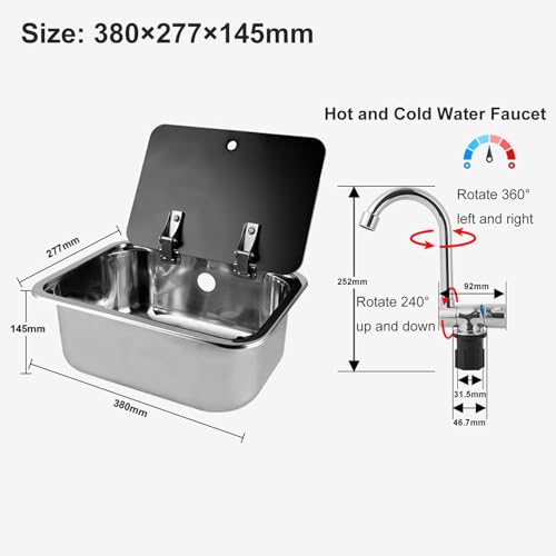 Fregadero de acero inoxidable 304 con tapa para cocinas de exterior 4