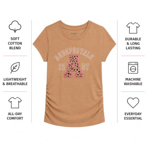 Image of Girls T-Shirts, Soft Cotton Blend Short Sleeve Crewneck Logo Tee (7-16) | Breathable Everyday Feel, Fun Graphic Personality, Pairs with Jeans, Skirts & Leggings for School, Play & Weekends