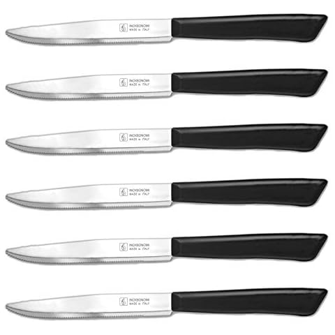 Inoxbonomi Coltellerie - Cuchillos italianos para carne, 6 unidades de acero inoxidable Cover