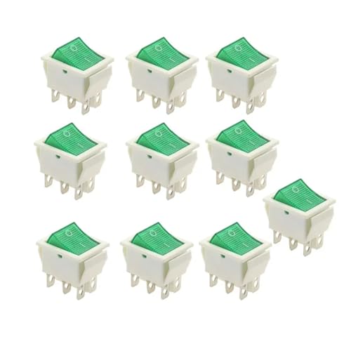 Interruptor basculante KCD4 con luz piloto de 6 pines y alta capacidad 16A 250V CA