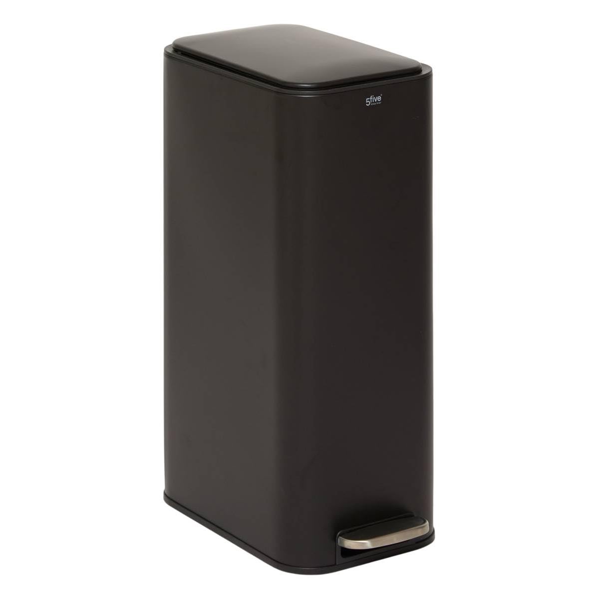 5five - poubelle slim rectangulaire à pédale delta 30l noir