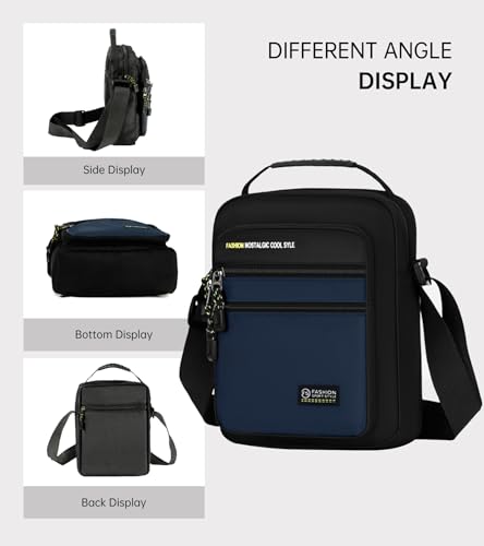 Men's Solid-Color Oxford Canvas Shoulder Bag with Waterproof Lightweight Chest Bag for Casual and Minimalist Styles3