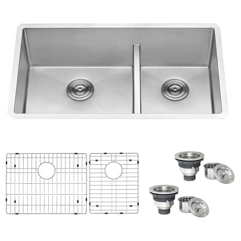 Ruvati 33-inch Low-Divide Undermount 16 Gauge Stainless Steel Kitchen Sink Cover