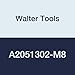 Walter Tools A2051302-M8 Paradur INOX HSS Machine Tap, THL Finish, 0.318" Shank Diameter, 1.25 mm Thread Length, 0.748" Cutting Length, 2-23/32" Overall Length, M8 Cutting Diameter