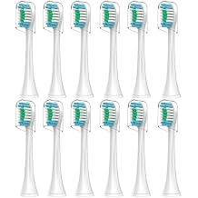 Replacement Brush Heads Sensitive Compatible with Philips Sonicare Toothbrush 1100 6500, Soft Toothbrush Heads for Sensitive Teeth Care, Standard, White - 12 Pack with Toothbrush Cover