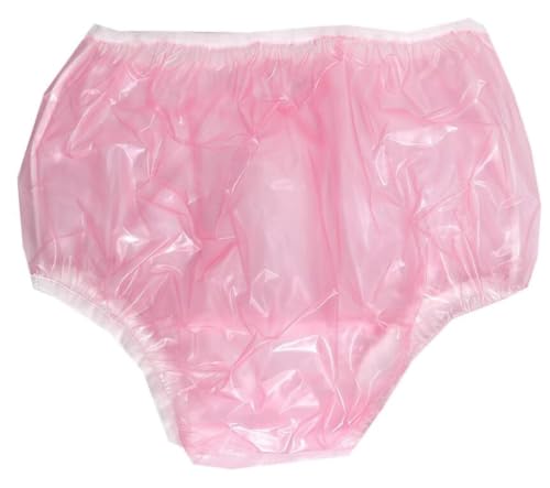 FUELIX Pantalones De Plástico para Adultos Braguitas De PVC De Cintura Alta A Prueba De Fugas Lavables Incontinencia Calzoncillos para Adultos Y Personas Mayores A,S