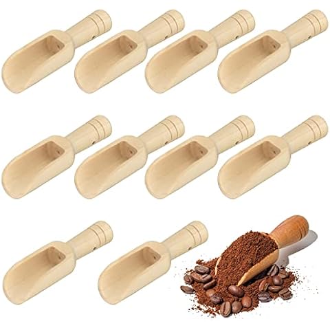 10 Piezas Mini Cuchara de Madera con Mango Corto Cover