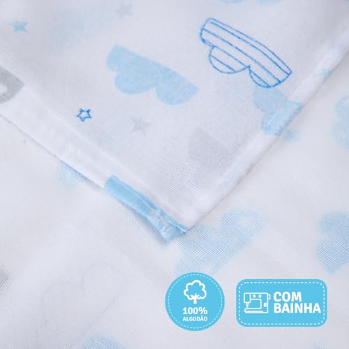 Papi Textil Fralda Luxo Mami c/Bainha Estampada 68x68cm Caixa Contém 05 Un