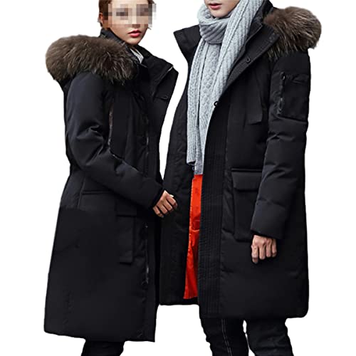 Doudoune d'hiver contre le froid intense veste noire grande taille et bonnet en laine