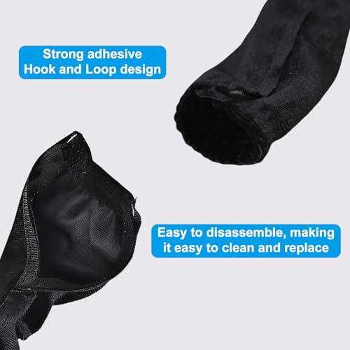 Image of Chandelier Chain Cover 2 Pack Touch Fasteners Black 3.28 Feet Brushed Polyester Fabric Chain Sleeve for Chandelier Cord Cover Decorative Cord Hider Easy Install