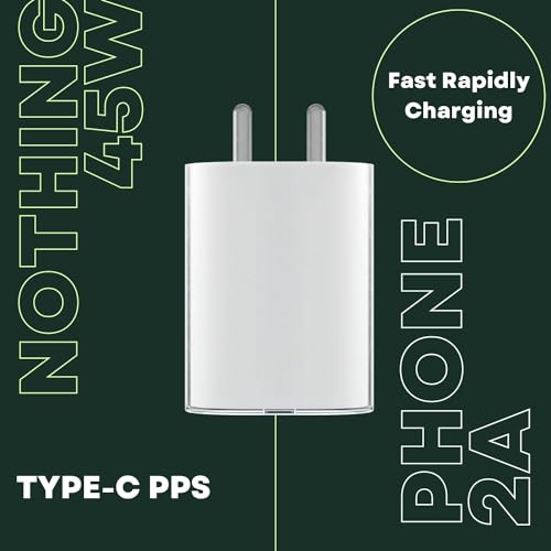 Image of Original 45 Watt PD Fast Charging Adapter Compatible with Nothing Phone 2Phone 1 Adapter Only with SIX Months Replacement Warranty