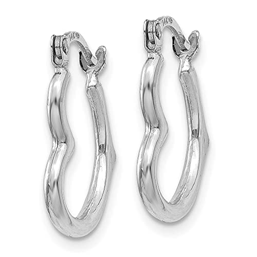 14K White Gold Heart Hoop Earrings Love Fine Jewelry For Women Gifts For Her #TOP1