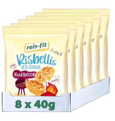 reis-fit Risbellis Barbecue 8x40g, glutenfrei, vegan, knusprig, gesunder Reiswaffel-Snack für unterwegs Cover